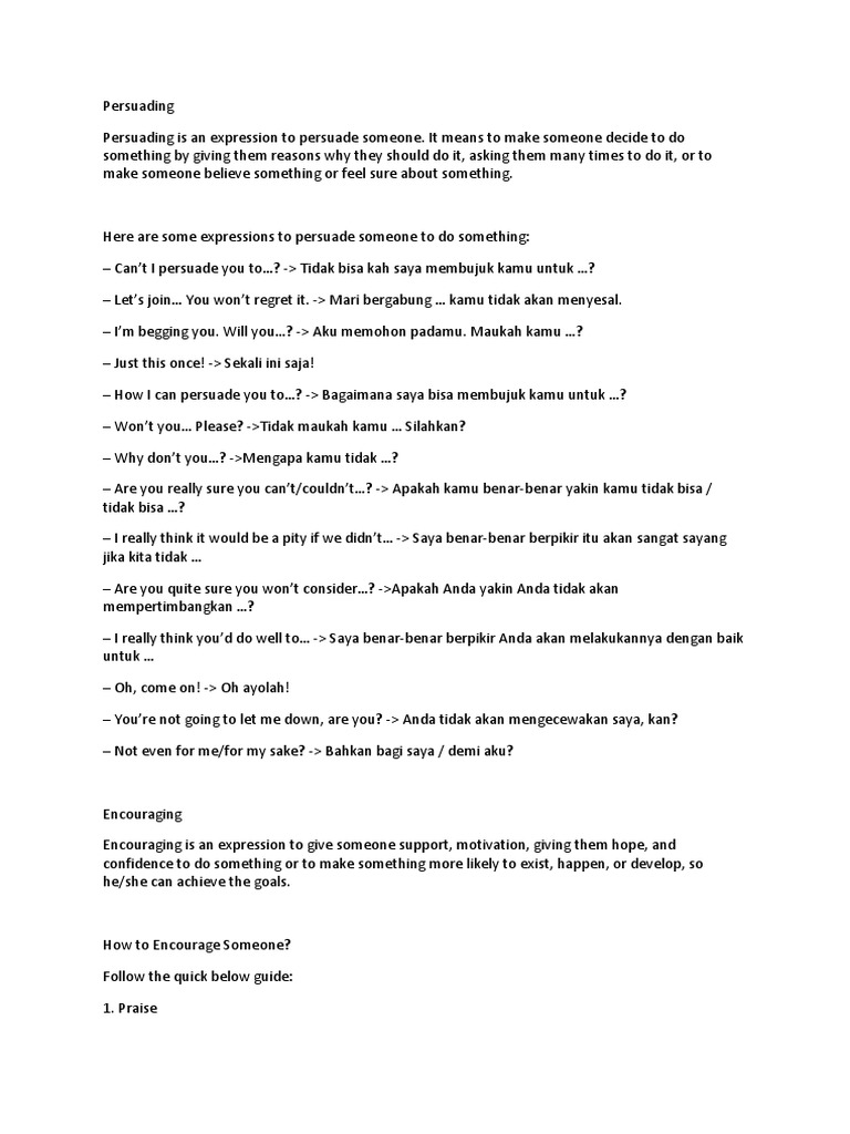 Contoh Persuading