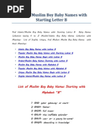 Islamic-Muslim Boy Baby Names With Starting Letter B