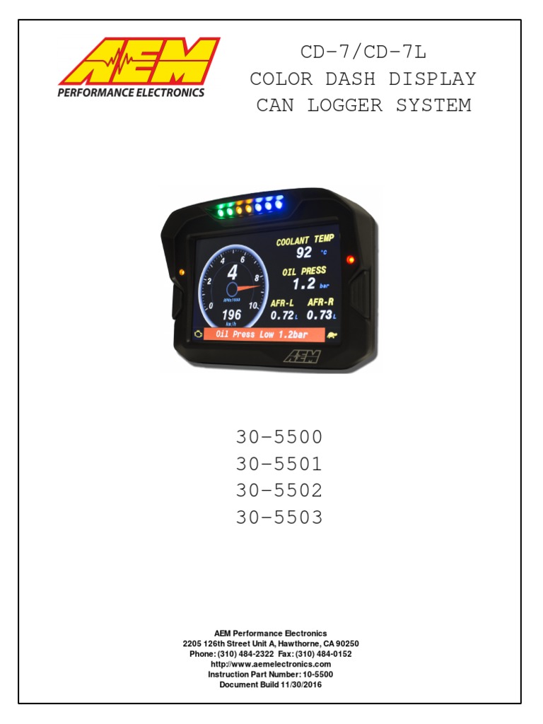 AEM CD-7 Dash 30-5500-5501-5502-5503 | PDF | Computer Monitor ...