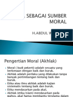 Agama Sebagai Sumber Moral