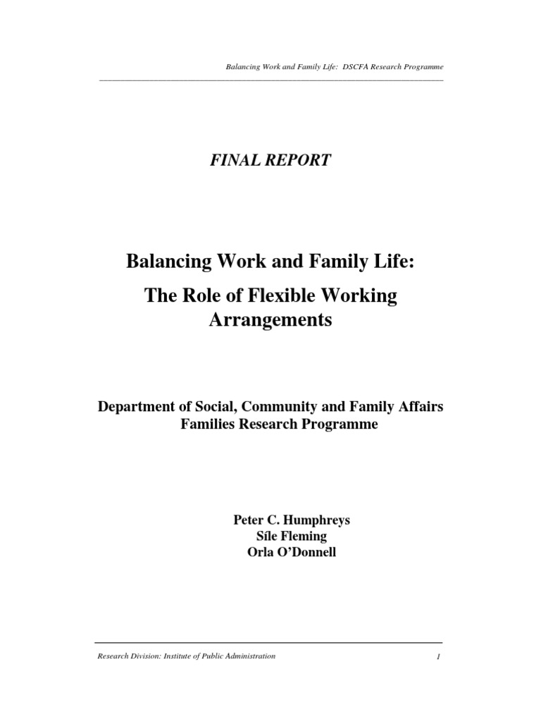 Balancing Work and Family Life | PDF | Employment | Family