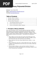 Binary Polynomial Division