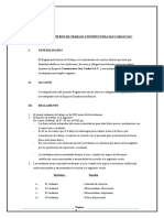 Reglamento Interno de Trabajo de La Empresa Constructora Rancas