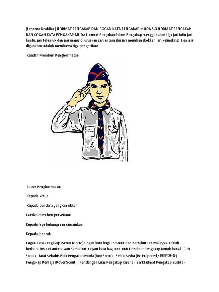 Pengakap Tms Lencana Keahlian Hormat Pengakap Dan Cogan Kata Pengakap Muda