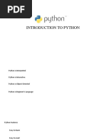 Introduction To Python