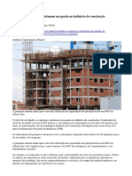 Atividade e Emprego Continuam Em Queda Na Indústria Da Construção