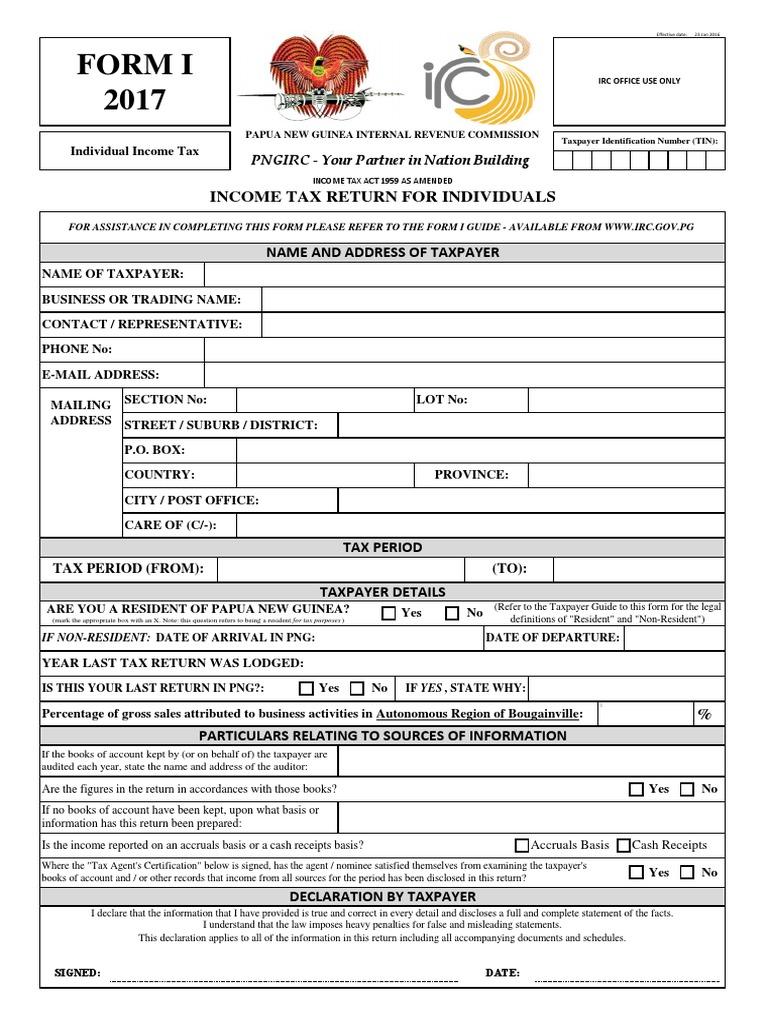 Individual Income Tax Return Form | PDF | Tax Deduction | Tax Refund