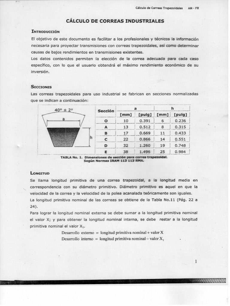Correas Industriales TEORIA PDF | PDF