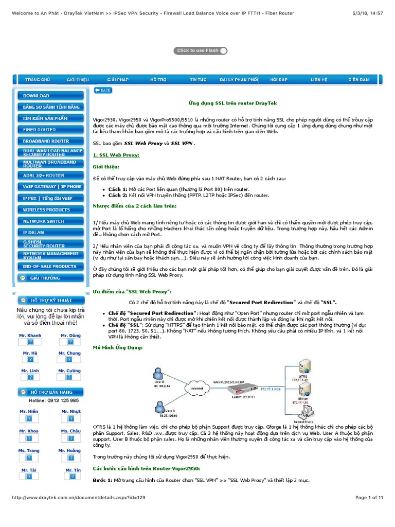 Ứng Dụng SSL Trên Router DrayTek | PDF