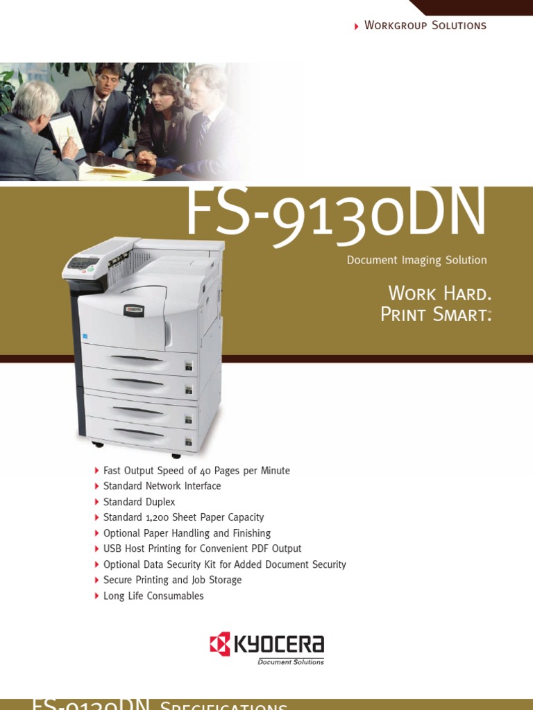 Fs 9130dn Spec | PDF | Printer (Computing) | Paper