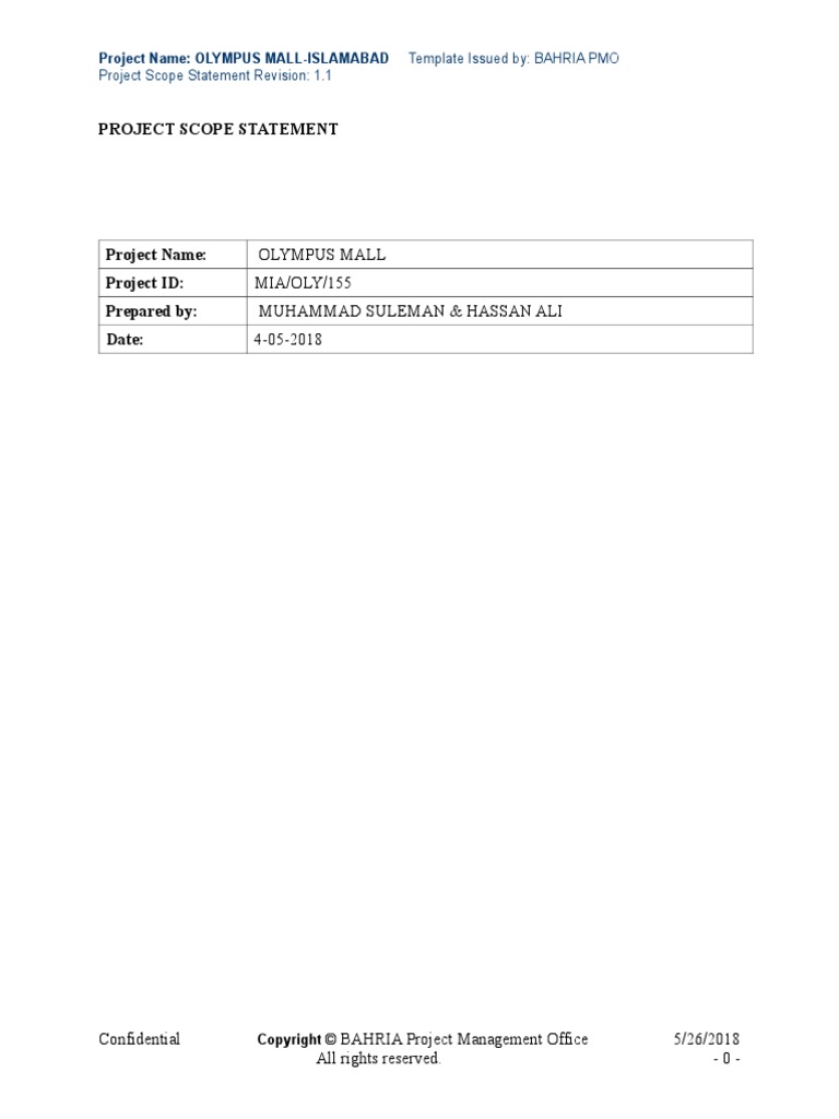 Scope Statement - Template - BAHRIA | PDF | Heating, Ventilating, And ...