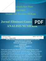 Nurmalasari Putri 140803005 Eliminasi Gauss