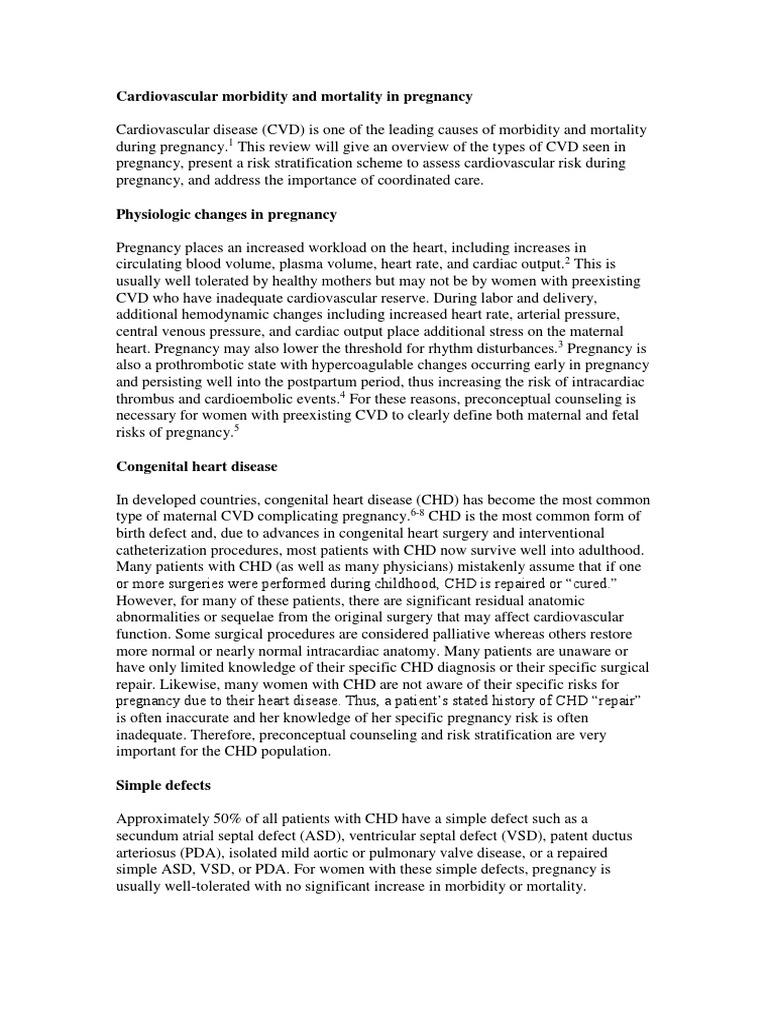 Cardiovascular Risks in Pregnancy | PDF | Coronary Artery Disease ...