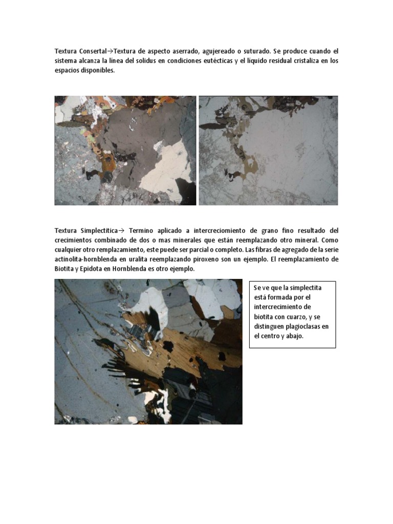 Texturas Consertal y Simplectítica en Minerales | PDF