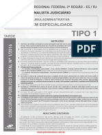 Analista Judici Irio Administrativa Sem Especialidade Tipo 1