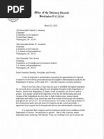 Jeff Sessions Latter to Congress Regarding John Huber