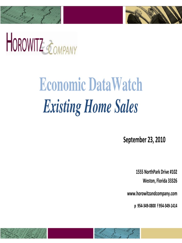 Economic DataWatch Exisiting Homes | PDF | Securities (Finance) | Investing