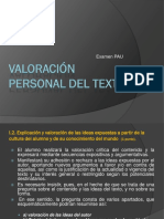 Valoracion Personal Del Texto