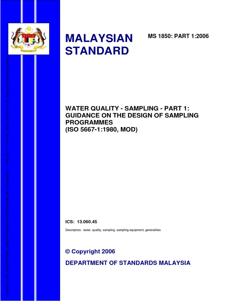 MS 1850 Part 1-2006 | PDF | Standardization | Malaysia