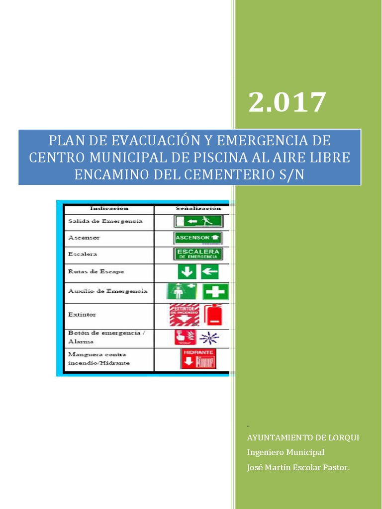Plan de Evacuacion y Emergencia Piscina Lorqui | PDF | Herida | Bombero