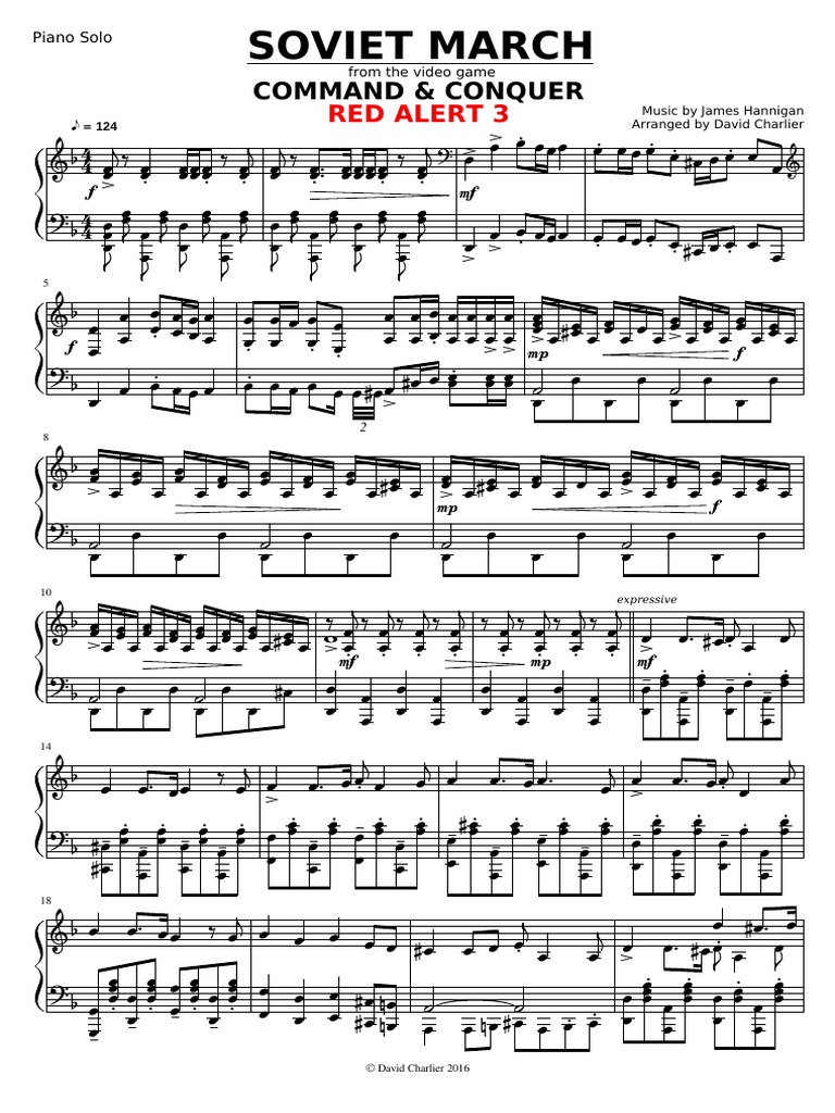 Command Conquer Red Alert 3 - Soviet March Piano Solo PDF | PDF ...
