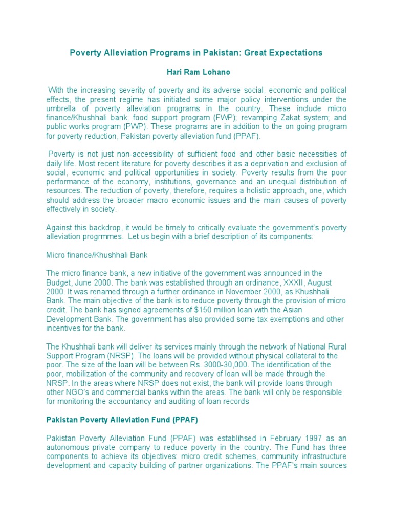Poverty Alleviation Programs | PDF | Business