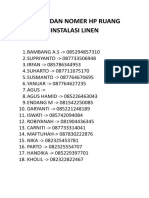 Nama Dan Nomer HP Ruang Instalasi Linen