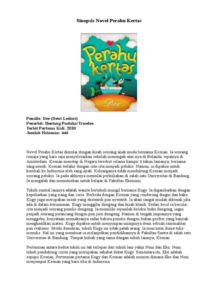 Sinopsis Novel Perahu Kertas