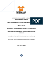 Curso de Especialização em Engenharia de Segurança Do Trabalho m4 d2 Disciplina - Proteção Contra Incêndio e Explosão I Parte I - Aula 42