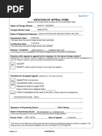 Appeal and Pending Review Forms