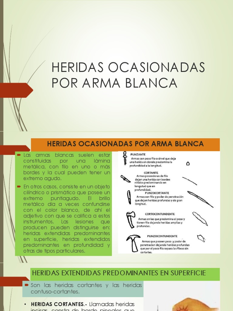 Clasificación de Heridas por Arma Blanca | PDF | Mano | Vena