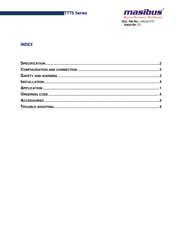 TT7S User Manual | PDF | Thermocouple | Sensor