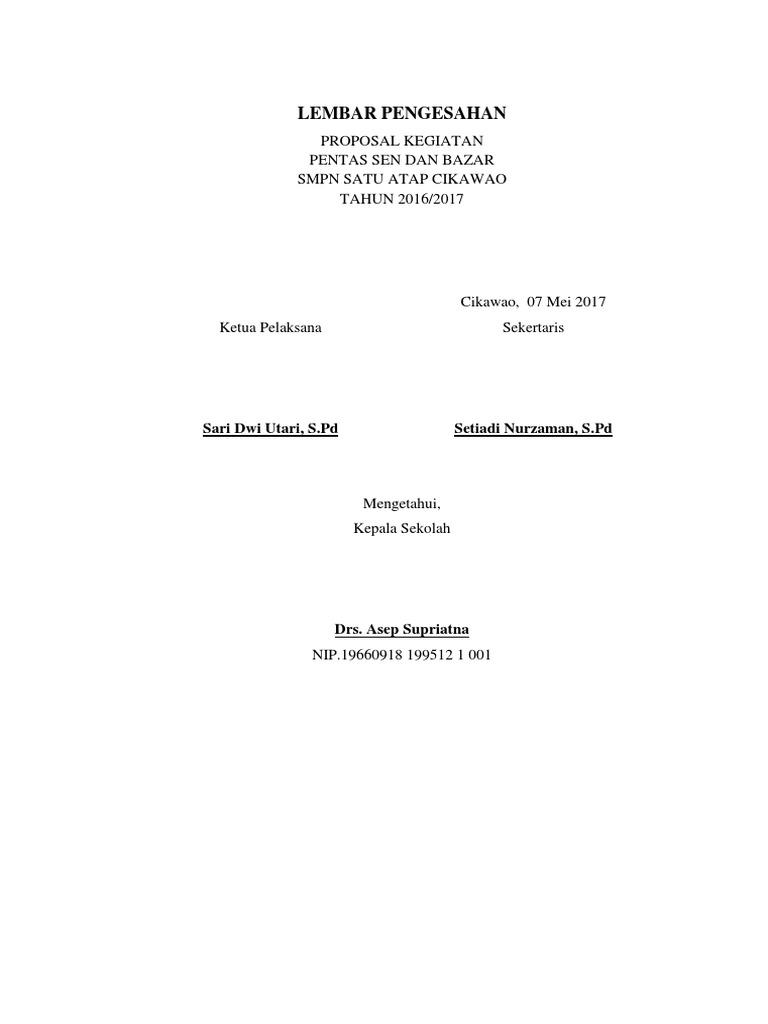 Contoh Proposal Kegiatan Pentas Seni Dan Bazar Di Sekolah - Aneka Macam