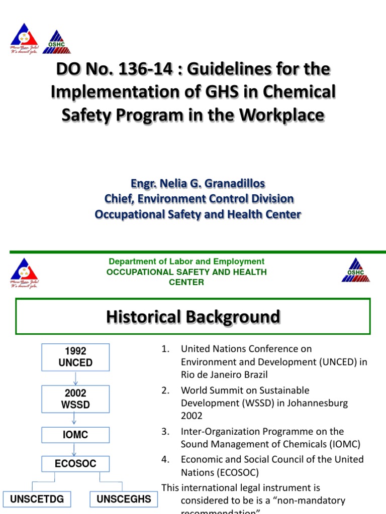 6a Department Order No 136 14 Guidelines For The Implementation of GHS PDF Toxicity