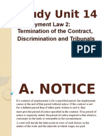 Study Unit 14: Employment Law 2: Termination of The Contract, Discrimination and Tribunals