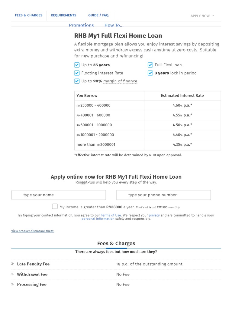 RHB My1 Full Flexi Home Loan - Full Flexi Home Loan | PDF | Mortgage ...