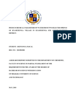 Analysis of Physicochemical Parameters of Water For Selected Springs in Kyamuhunga Village in Bushenyi District.