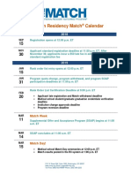 2019 Main Residency Match Calendar 1