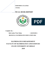 Critical Book Report: Mathematics Departement Faculty of Mathematics and Sciences State University of Medan 2018