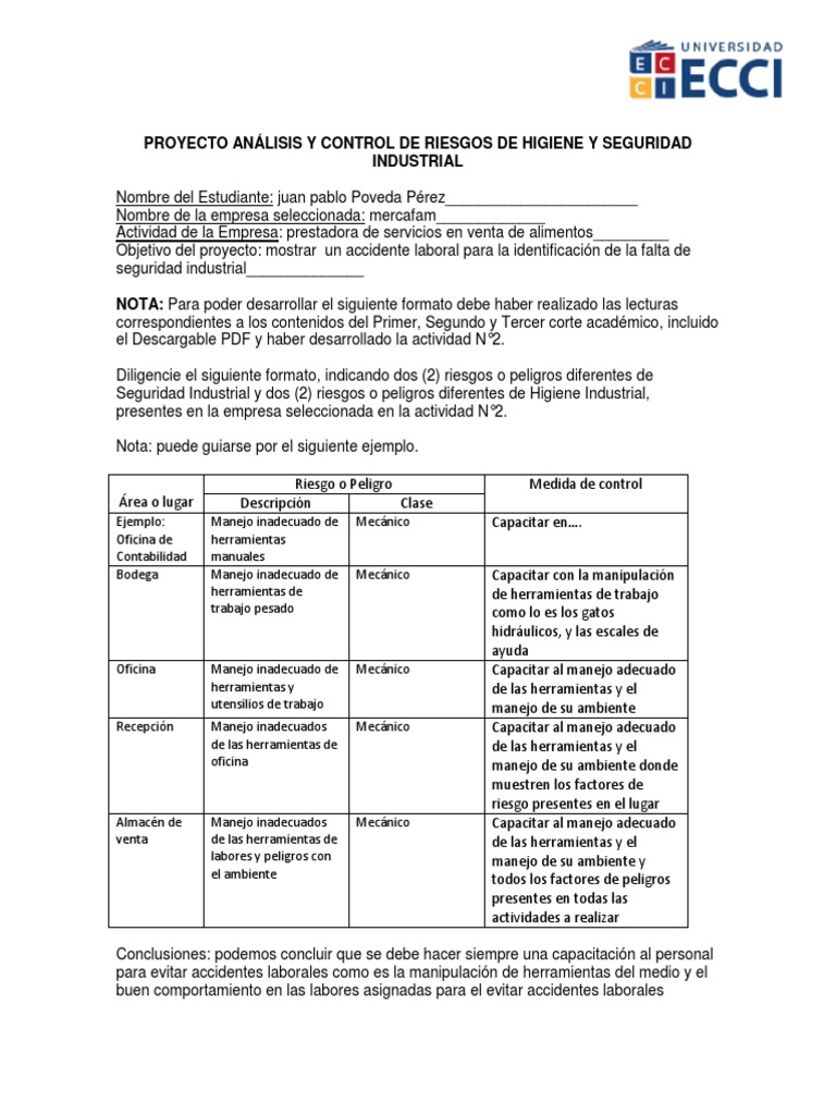 Análisis de Riesgos en Seguridad Industrial | PDF | Herramientas ...