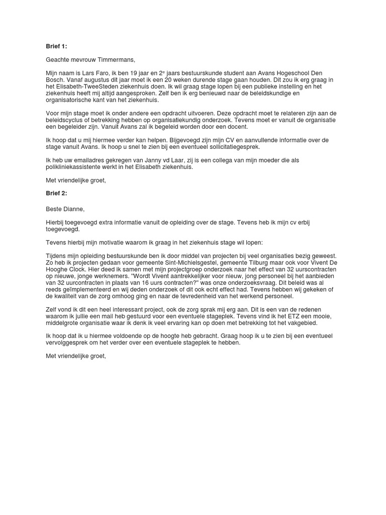 Sollicitatiebrieven  PDF