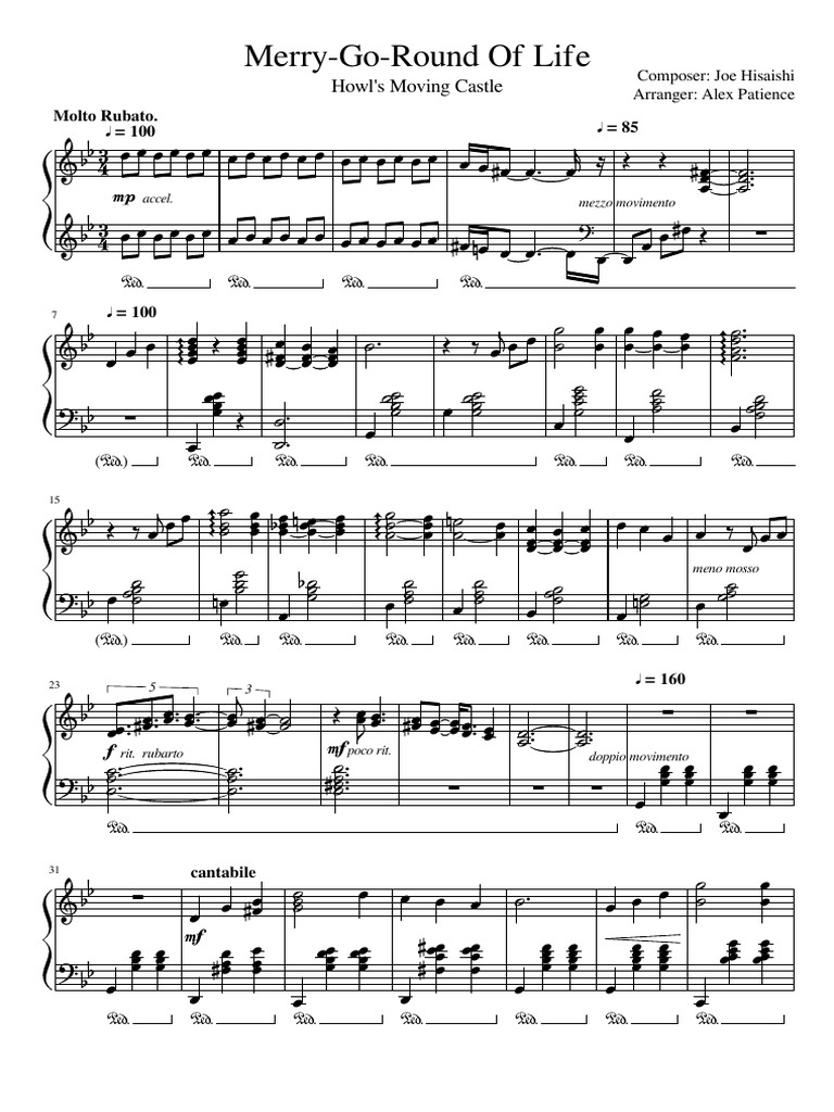 Merry Go Round Of Life Piano