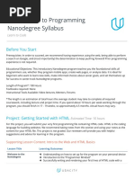 Introduction To Programming Nanodegree Syllabus: Before You Start