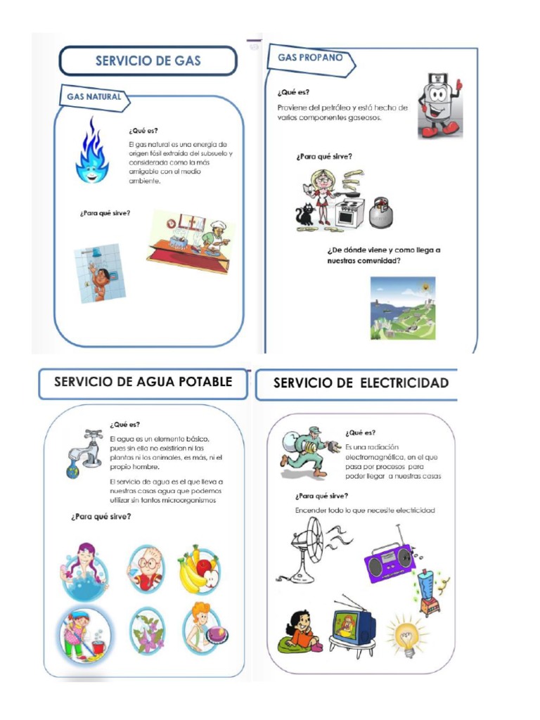Servicios Publicos para Niños Con Imagen y Concepto | PDF