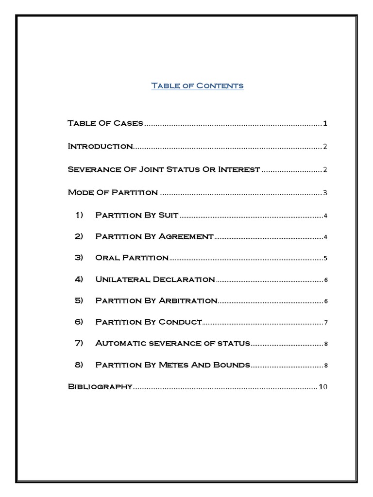Modes of Partition A Comprehensive Guide to Severing Joint Family Status Under Hindu Law PDF
