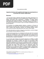 Aspectos Técnicos de La Gestión Del Riesgo de Concentración Crediticia