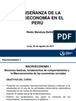 La Enseñanza de La Macroeconomía en El Perú: Waldo Mendoza Bellido