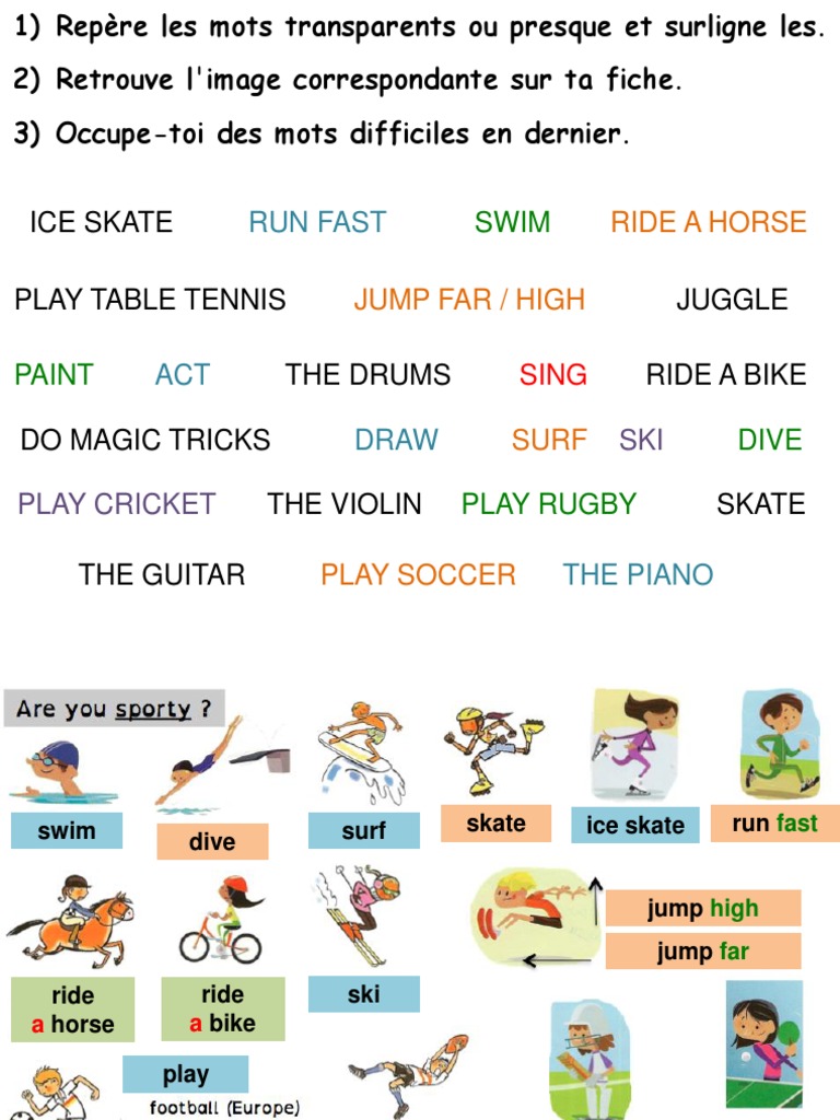 Talents and Skills Activities Guide | PDF | Sports | Leisure