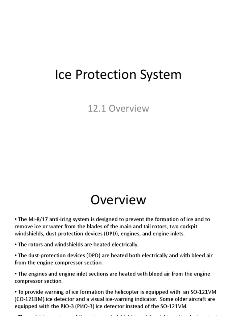 Helicopter Ice Protection System Overview | PDF | Hvac | Helicopter Rotor