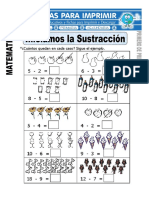 Ficha de Aprendiendo La Sustracción para Primero de Primaria